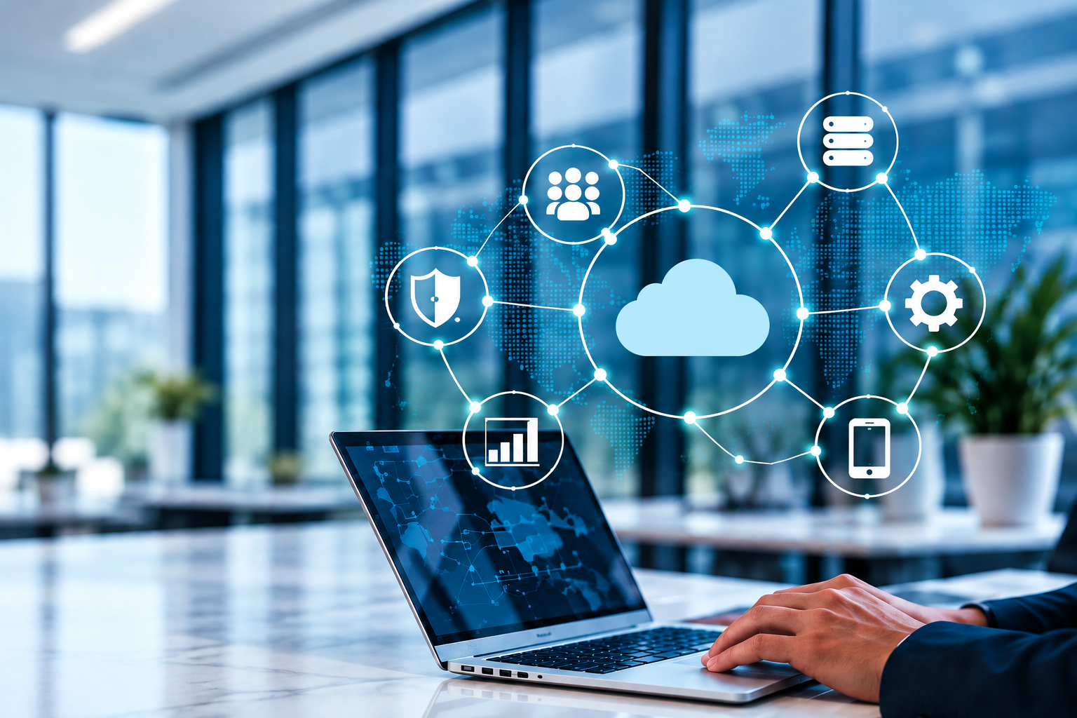 Cloud network technology in a modern office